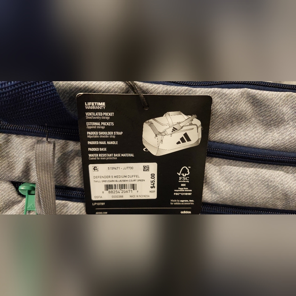 Adidas Blue and Gray Duffel Bag - Picture 9 of 13